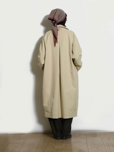 Khaki Long Cocoon Trench Coat