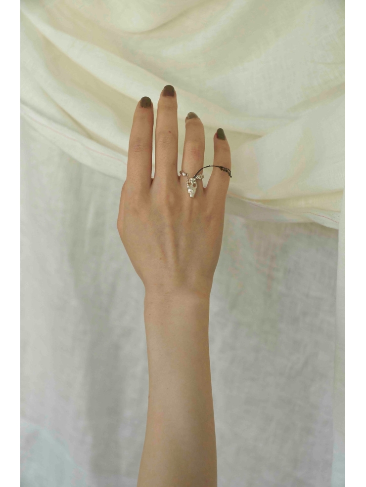 HANYING Gold Little Vase Chain Ring