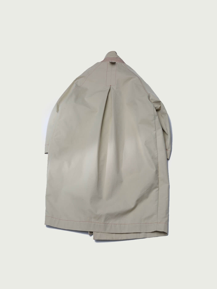 Khaki Long Cocoon Trench Coat