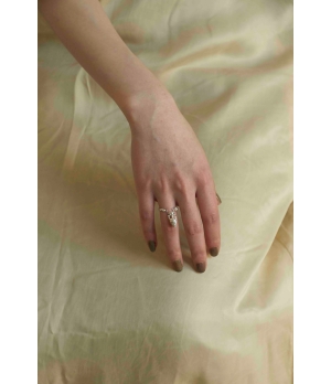 HANYING Silver Little Vase Chain Ring