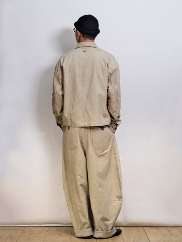 Khaki Pleated Balloon Trousers
