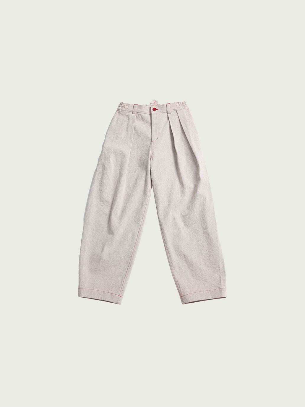 Beige-Grey Vintage Loose Trousers