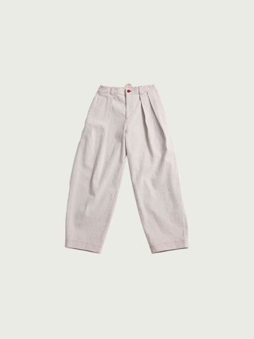Beige-Grey Vintage Loose Trousers