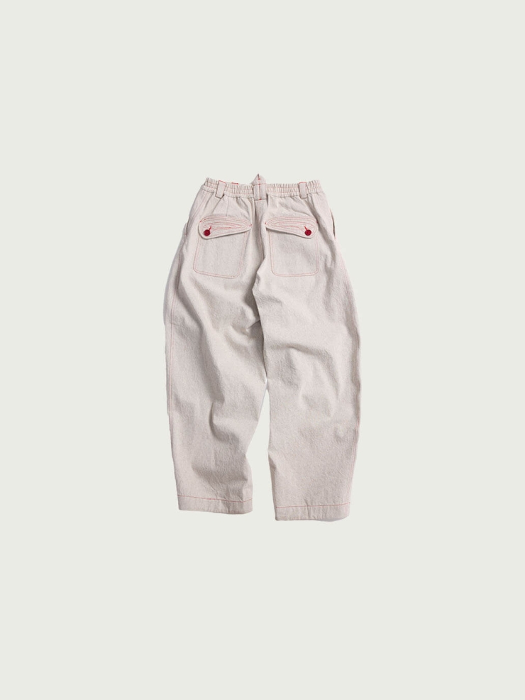 Beige-Grey Vintage Loose Trousers