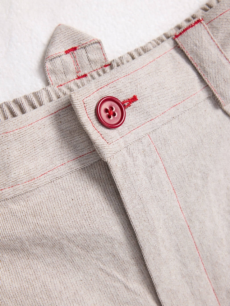 Beige-Grey Vintage Loose Trousers