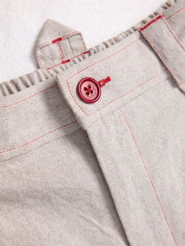 Beige-Grey Vintage Loose Trousers