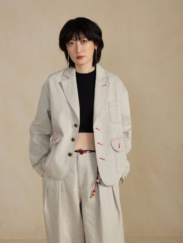 Beige-Grey Vintage Blazer