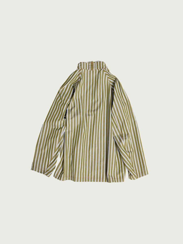 Green Stripes Raglan Sleeve Pullover Shirt