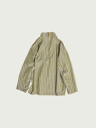 Green Stripes Raglan Sleeve Pullover Shirt