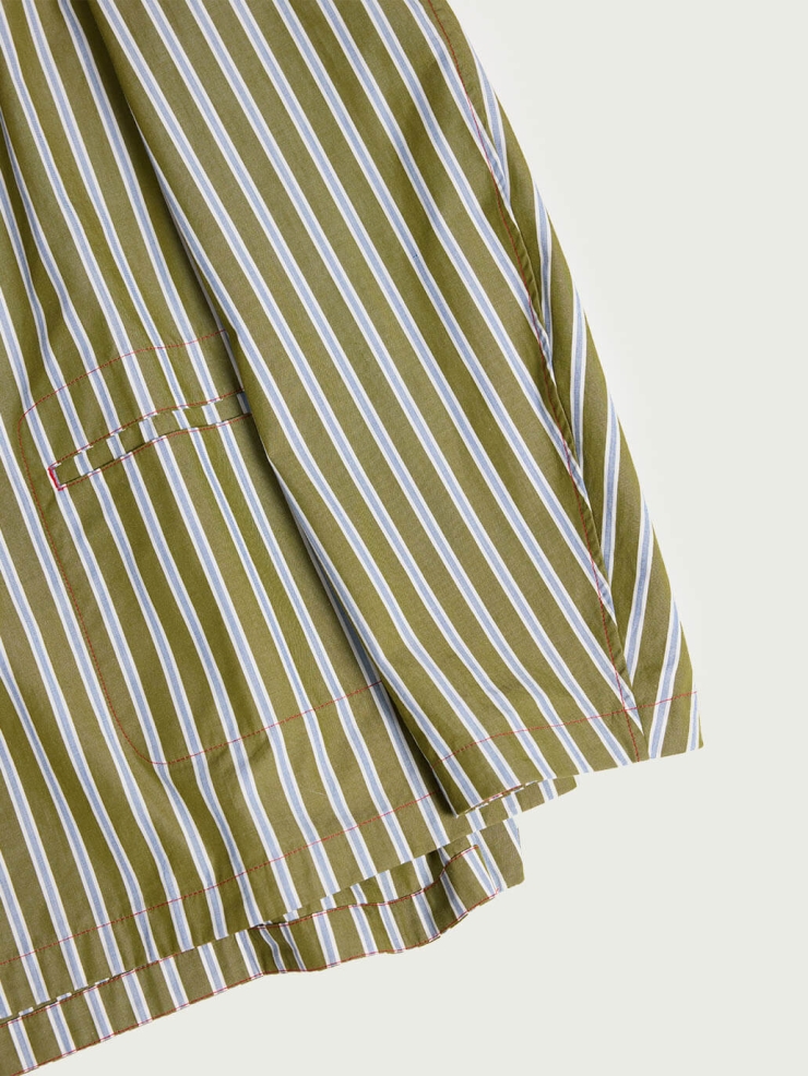 Green Stripes Raglan Sleeve Pullover Shirt