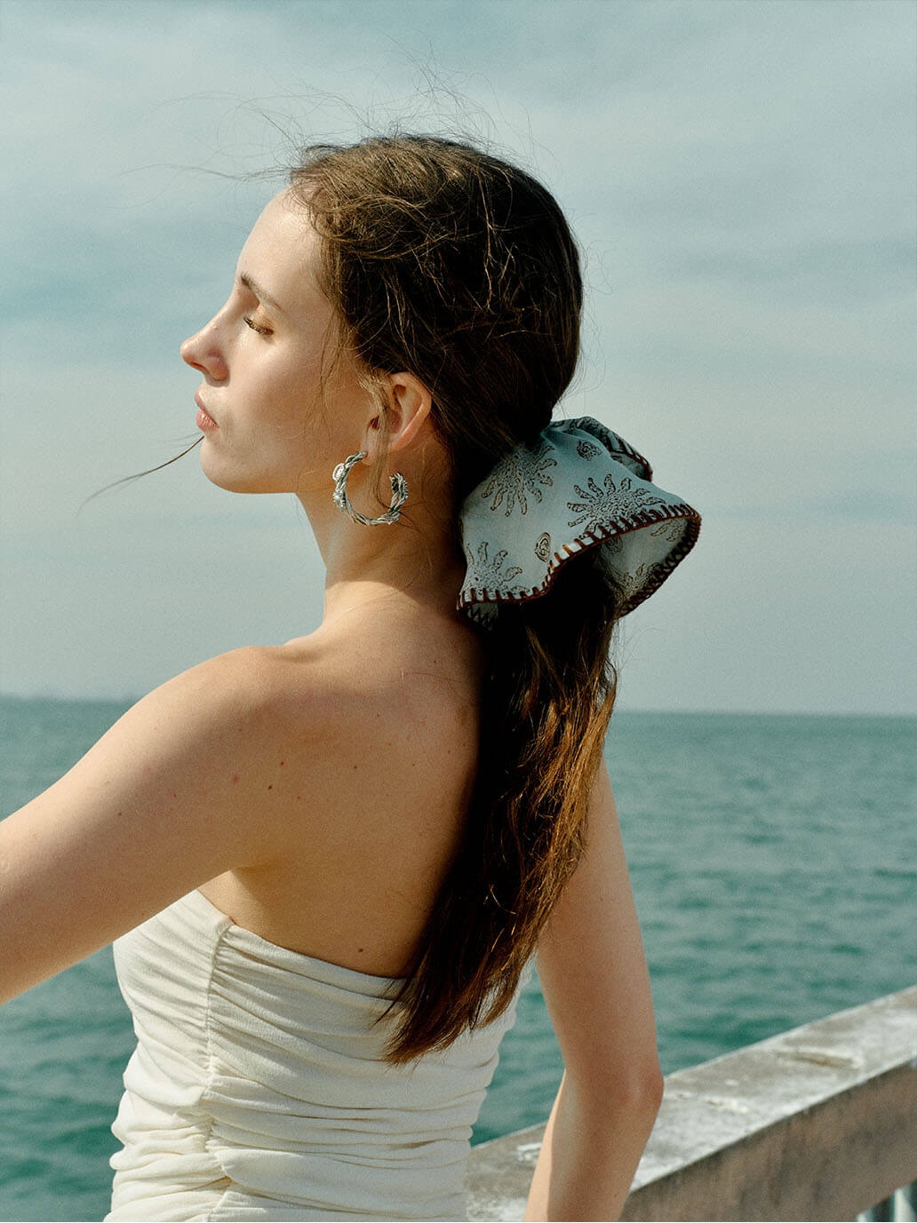 Green Ocean Ripple Hair Tie