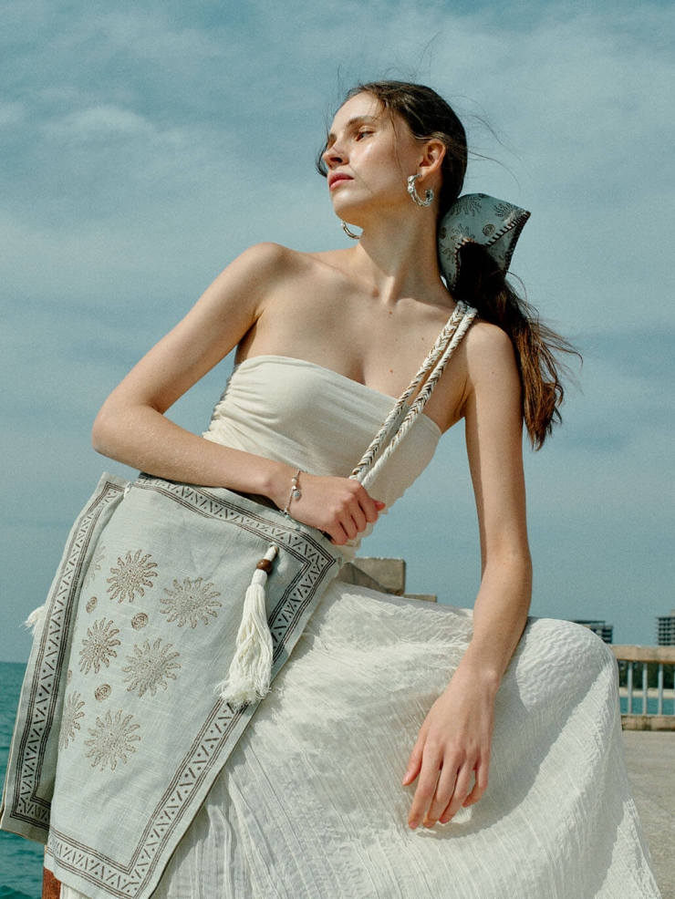 Green Ocean Ripple Hair Tie