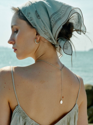 Green Seabreeze Natural Ramie Scarf