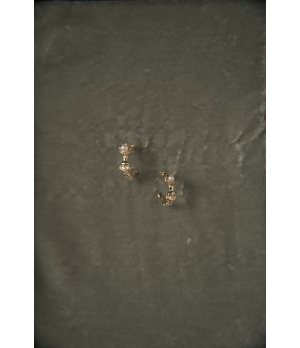 HANYING Gold Floral Skull Earrings