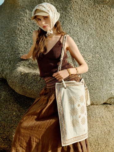 Sand Seabreeze Natural Ramie Scarf