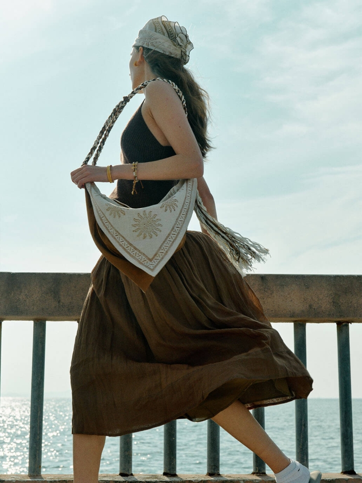 Sand Seabreeze Natural Ramie Scarf