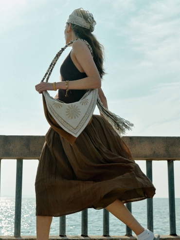 Sand Seabreeze Natural Ramie Scarf