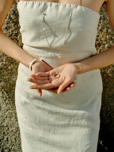 Silver Suntrace Two-Tone Brushed Ring