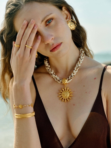 Gold Suntrace Two-Tone Brushed Ring