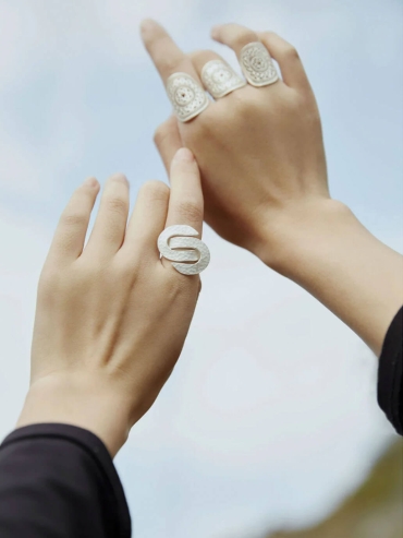 Silver Infinity Sonic Hammer Ring