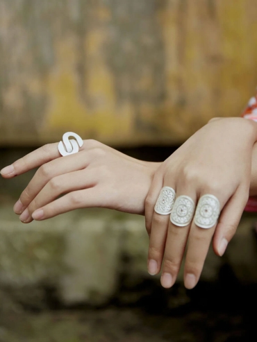 Silver Infinity Sonic Hammer Ring