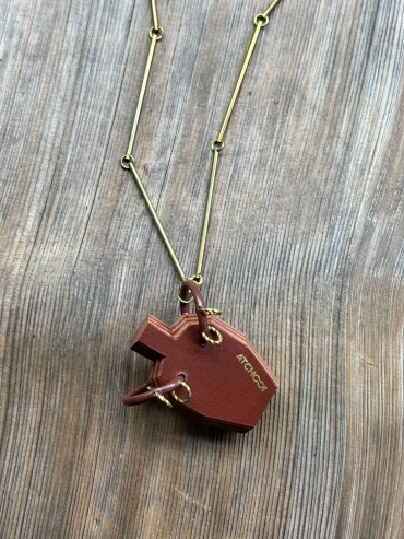 Vintage-Style Handcrafted Leather Vase Sculpture Pendant