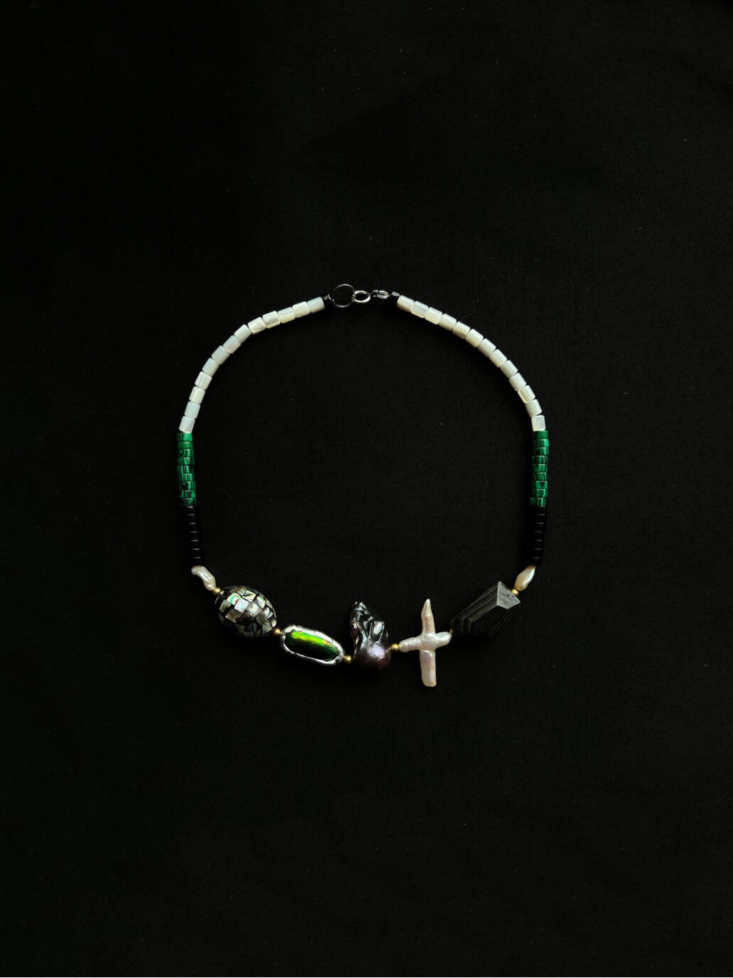 Vintage-Style Faceted Leather Fine Multigem Necklace