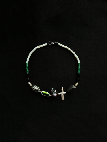 Vintage-Style Faceted Leather Fine Multigem Necklace