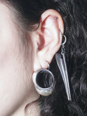 Silver Sculpted Motion Earrings