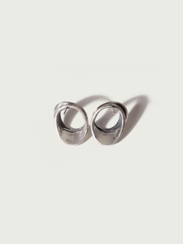 Silver Sculpted Motion Earrings