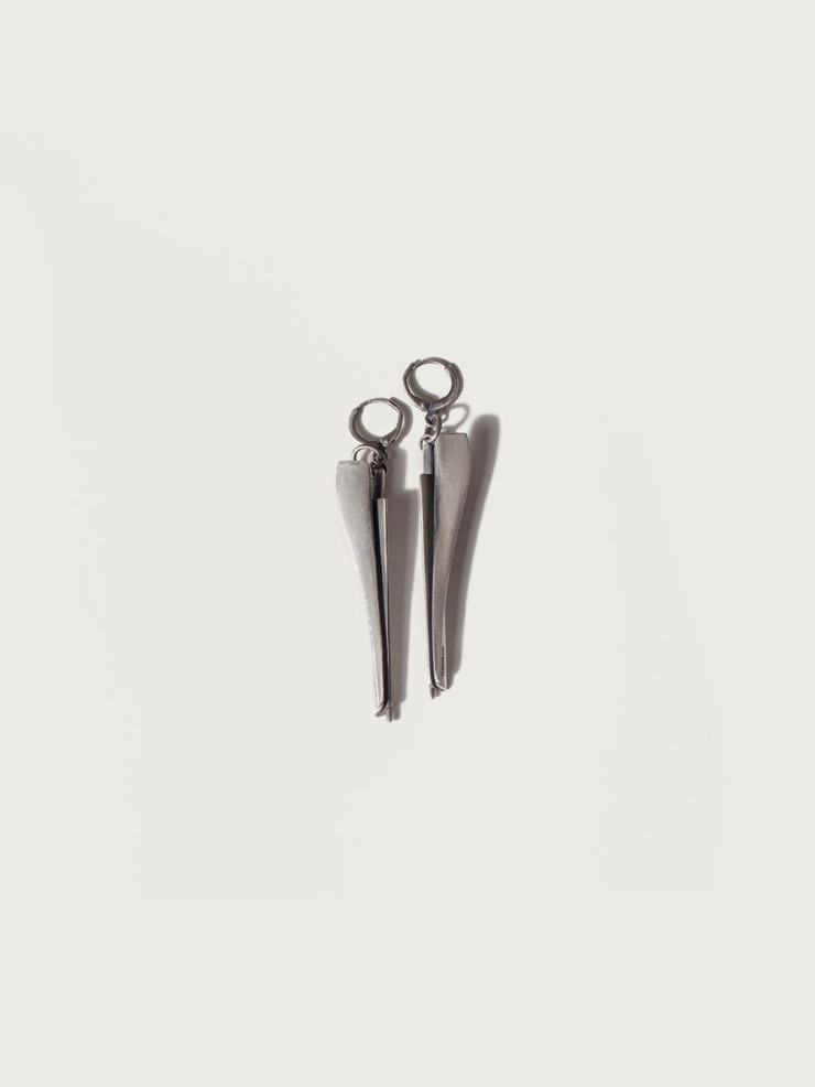 Silver Pleated Earrings