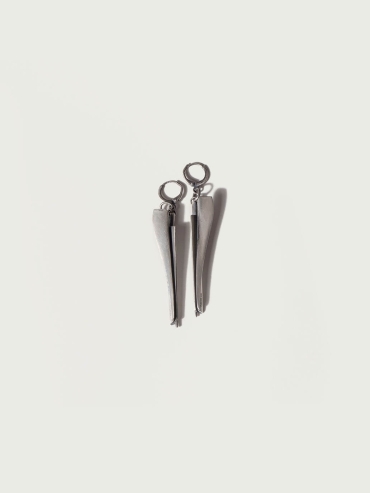 Silver Pleated Earrings