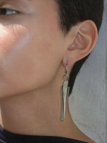 Silver Pleated Earrings