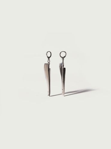 Silver Pleated Earrings
