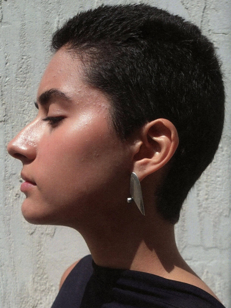 Silver Sharp Curved Earrings