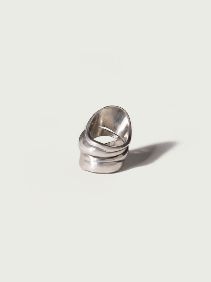 Silver Bold Intertwined Ring