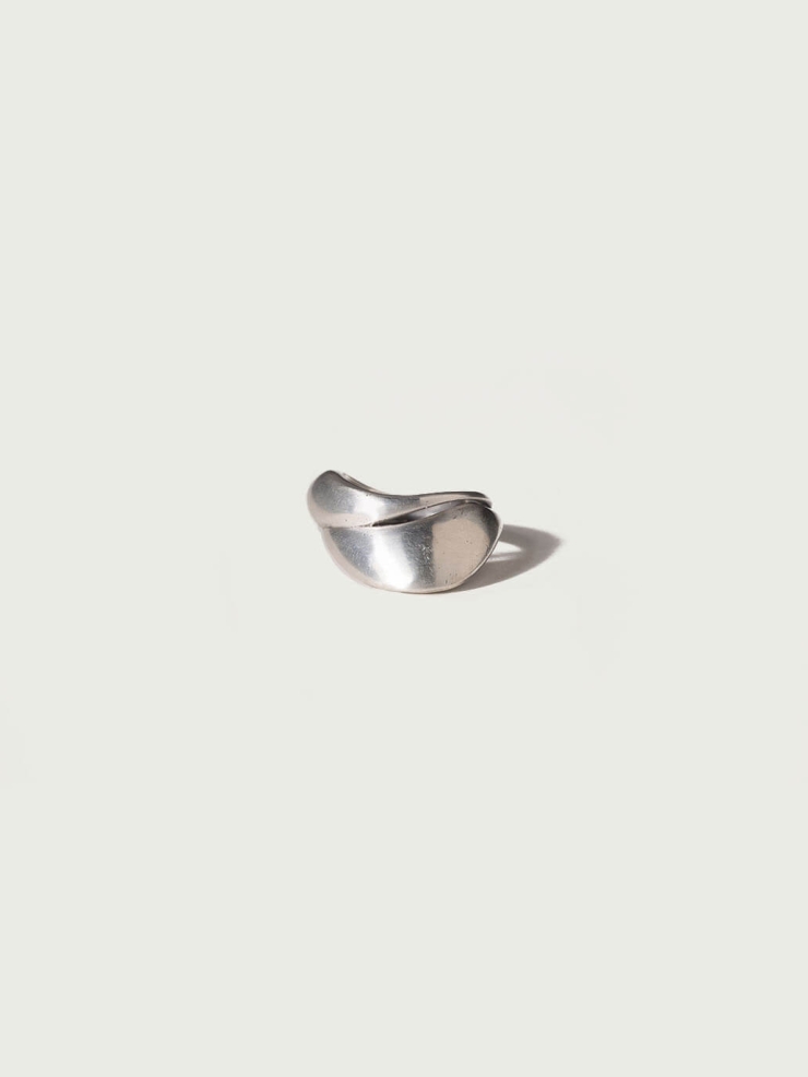 Silver Sculpted Motion Ring