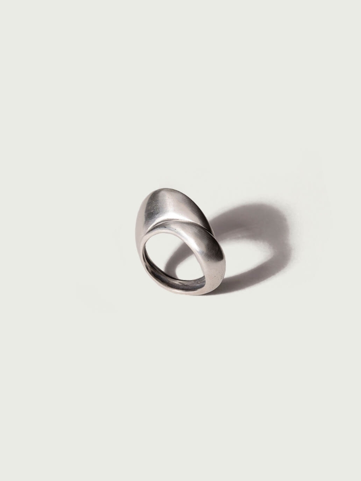 Silver Sculpted Motion Ring