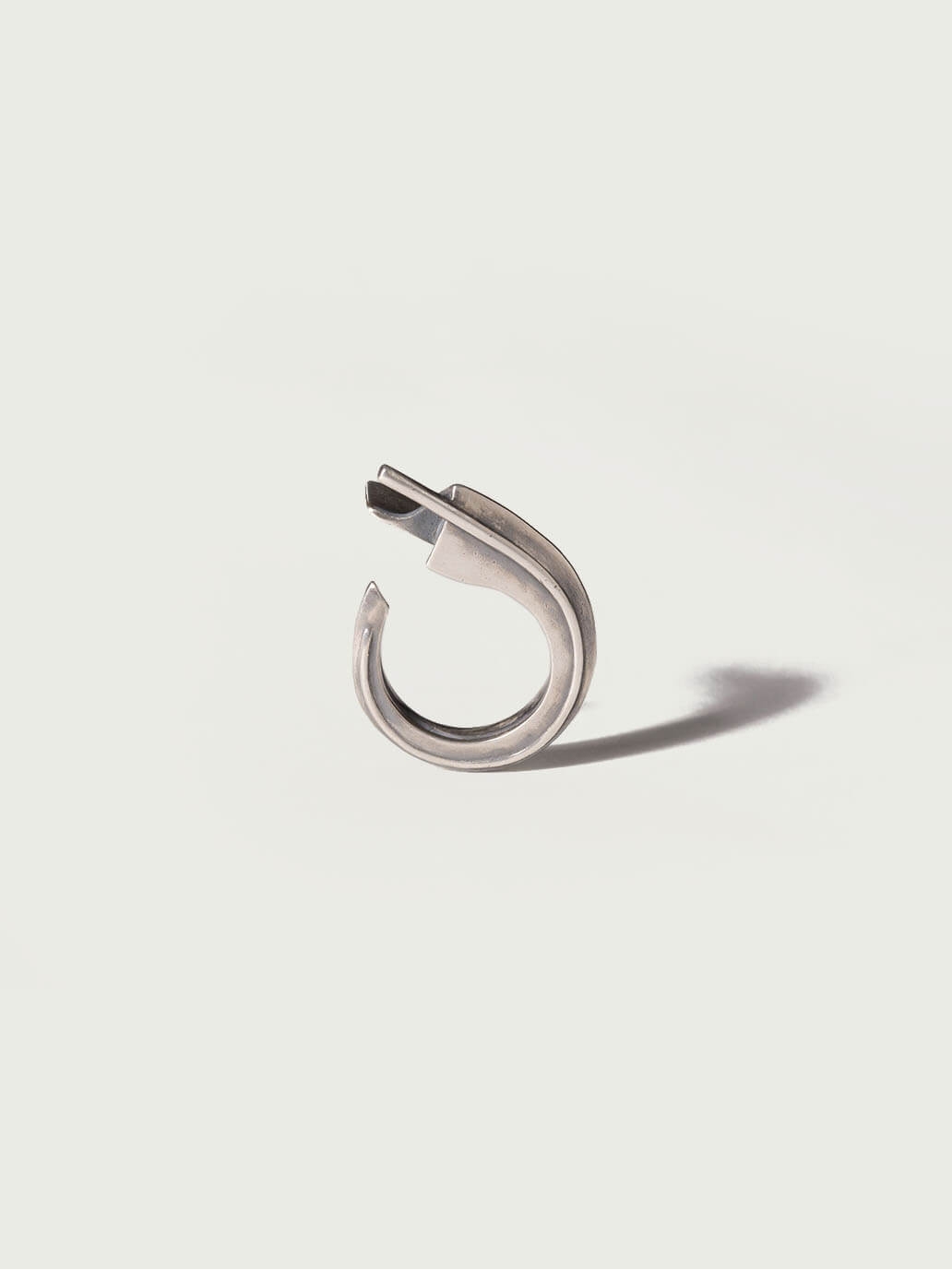 Silver Pleated Open Ring