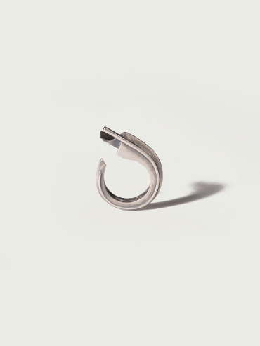 Silver Pleated Open Ring