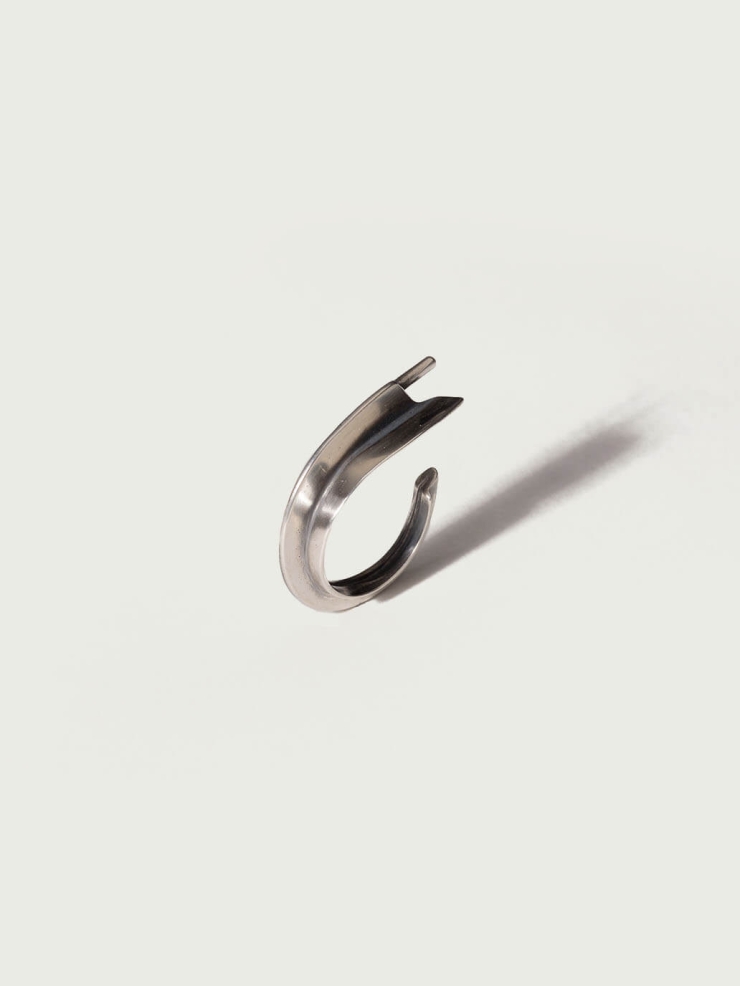 Silver Pleated Open Ring
