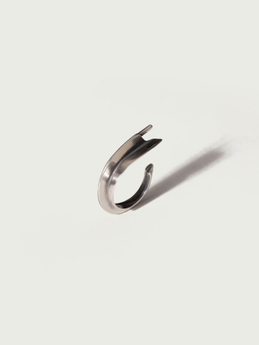 Silver Pleated Open Ring