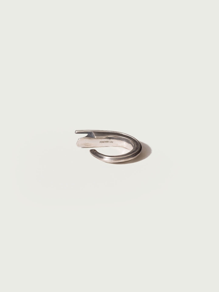 Silver Pleated Open Ring
