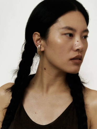 Silver Tide Twist Ear Cuff - Single