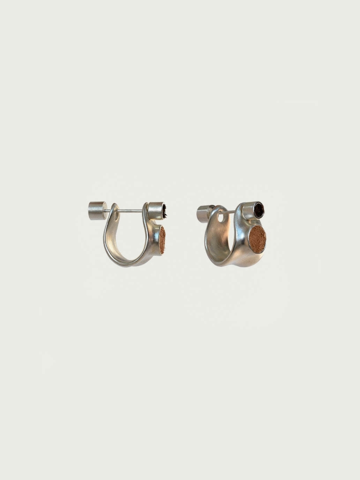 Silver Hoop Stud Earrings