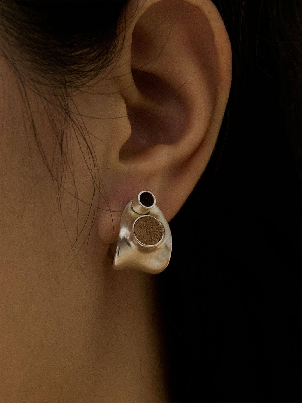 Silver Hoop Stud Earrings