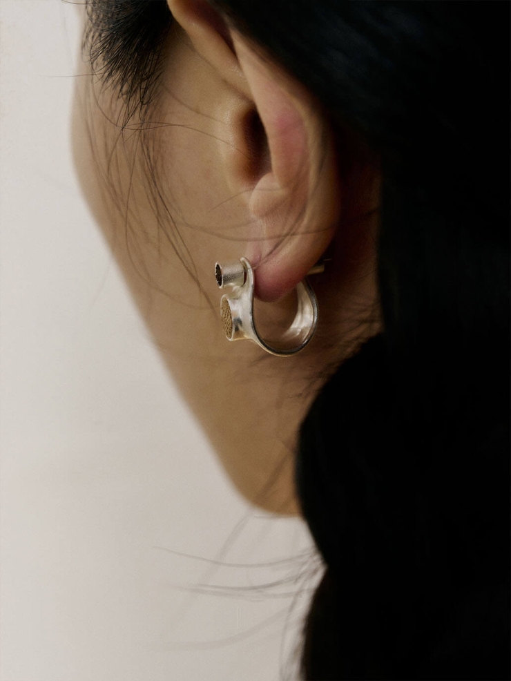 Silver Hoop Stud Earrings
