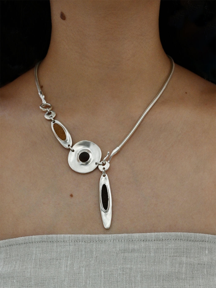 Silver Mixed Pendant Necklace