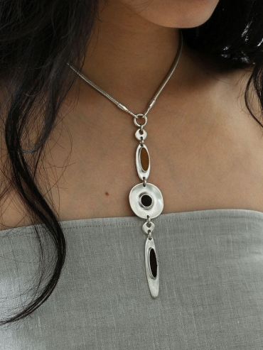 Silver Mixed Pendant Necklace