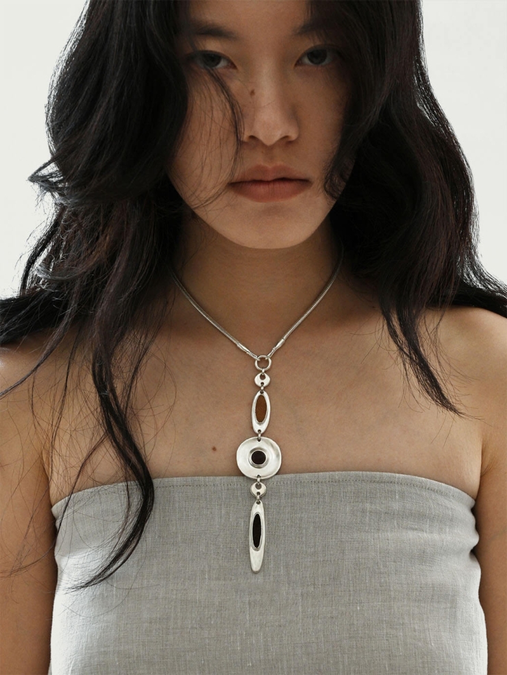 Silver Mixed Pendant Necklace